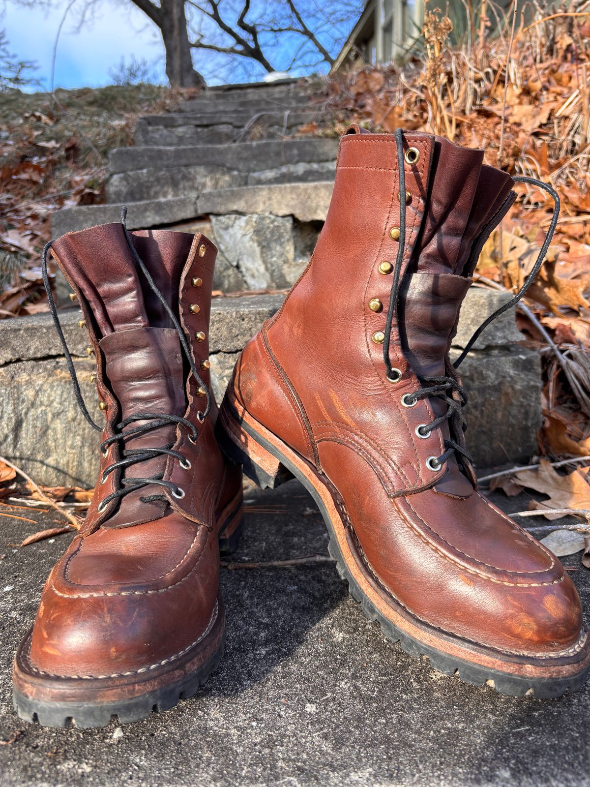 Photo by cjdigs on January 4, 2025 of the Nicks Builder Pro Moc Toe Steel Toe in Seidel 1964 Brown.