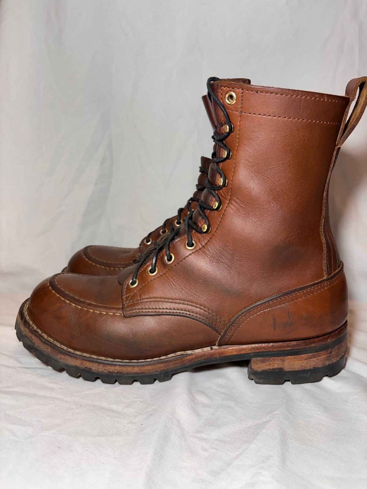 Photo by cjdigs on February 3, 2025 of the Nicks Builder Pro Moc Toe Steel Toe in Seidel 1964 Brown.
