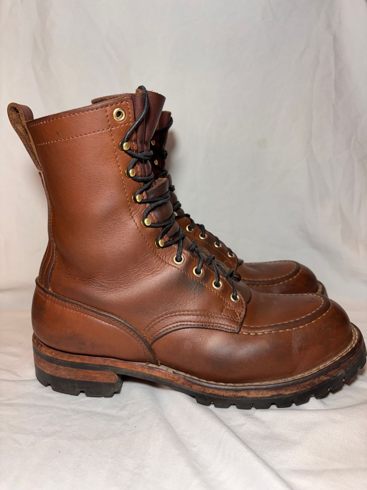 Photo by cjdigs on February 3, 2025 of the Nicks Builder Pro Moc Toe Steel Toe in Seidel 1964 Brown.