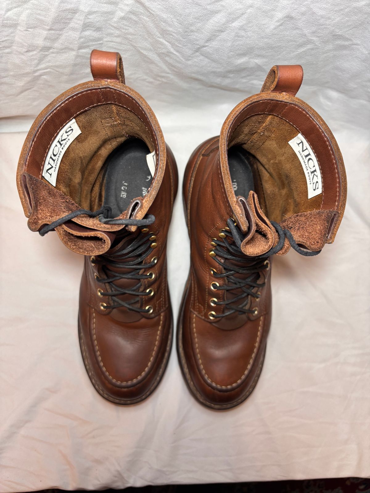 Photo by cjdigs on February 3, 2025 of the Nicks Builder Pro Moc Toe Steel Toe in Seidel 1964 Brown.