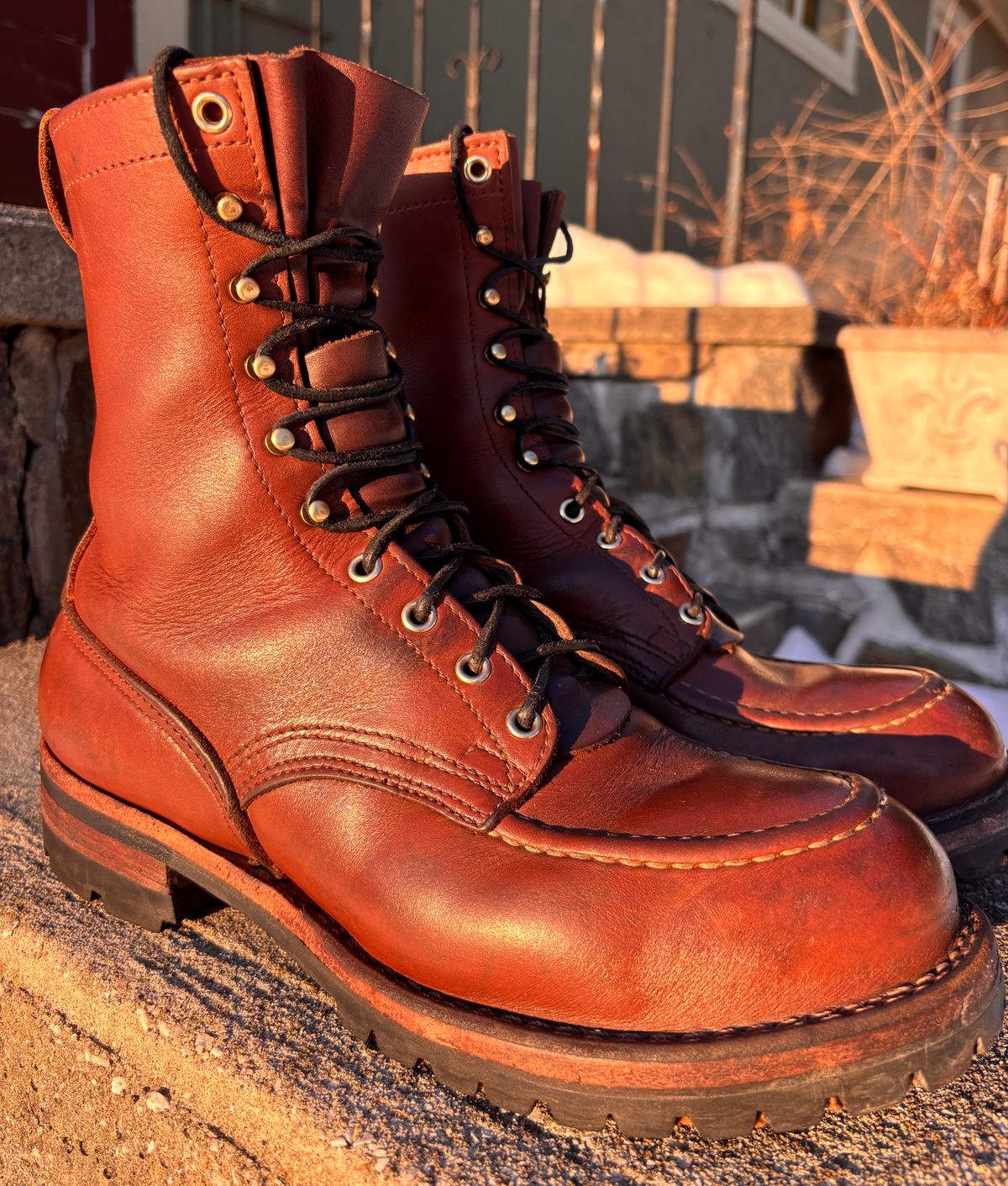 Photo by cjdigs on March 2, 2025 of the Nicks Builder Pro Moc Toe Steel Toe in Seidel 1964 Brown.