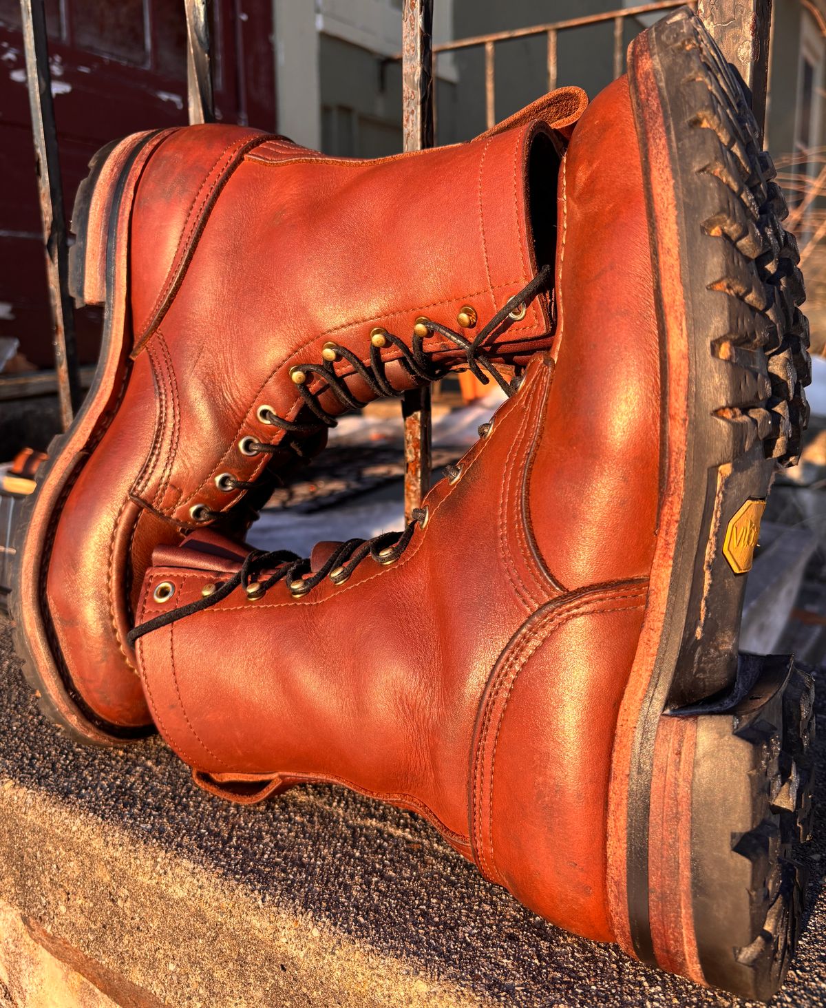 Photo by cjdigs on March 2, 2025 of the Nicks Builder Pro Moc Toe Steel Toe in Seidel 1964 Brown.
