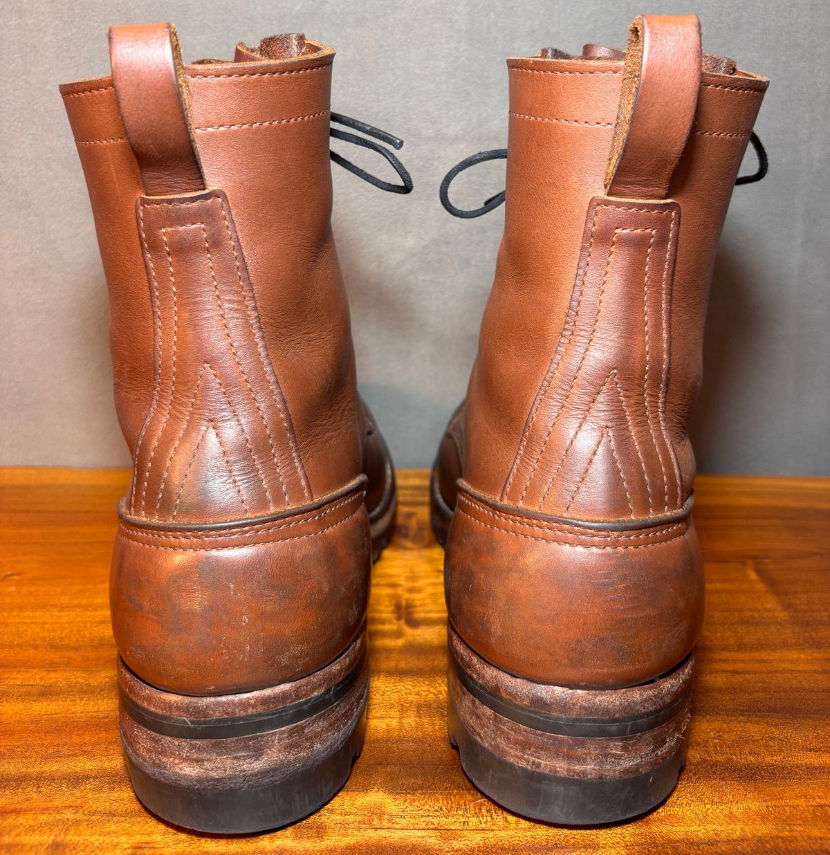 Photo by cjdigs on April 4, 2025 of the Nicks Builder Pro Moc Toe Steel Toe in Seidel 1964 Brown.