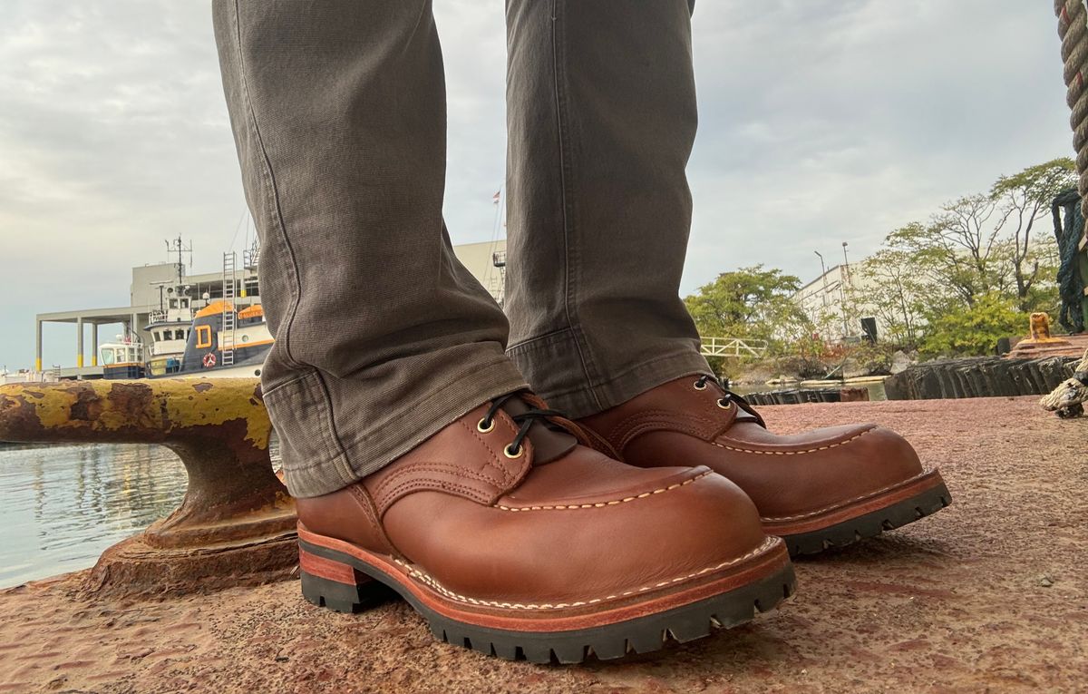 Photo by cjdigs on October 1, 2024 of the Nicks Builder Pro Moc Toe Steel Toe in Seidel 1964 Brown.