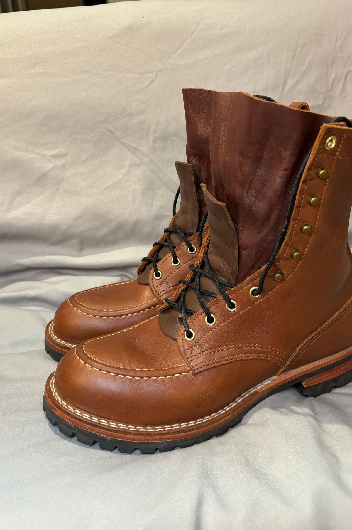 Photo by cjdigs on October 1, 2024 of the Nicks Builder Pro Moc Toe Steel Toe in Seidel 1964 Brown.