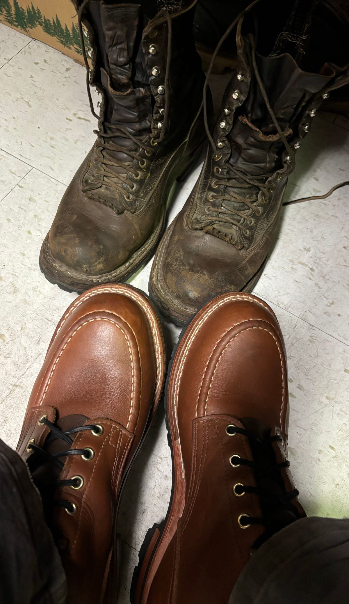 Photo by cjdigs on October 1, 2024 of the Nicks Builder Pro Moc Toe Steel Toe in Seidel 1964 Brown.
