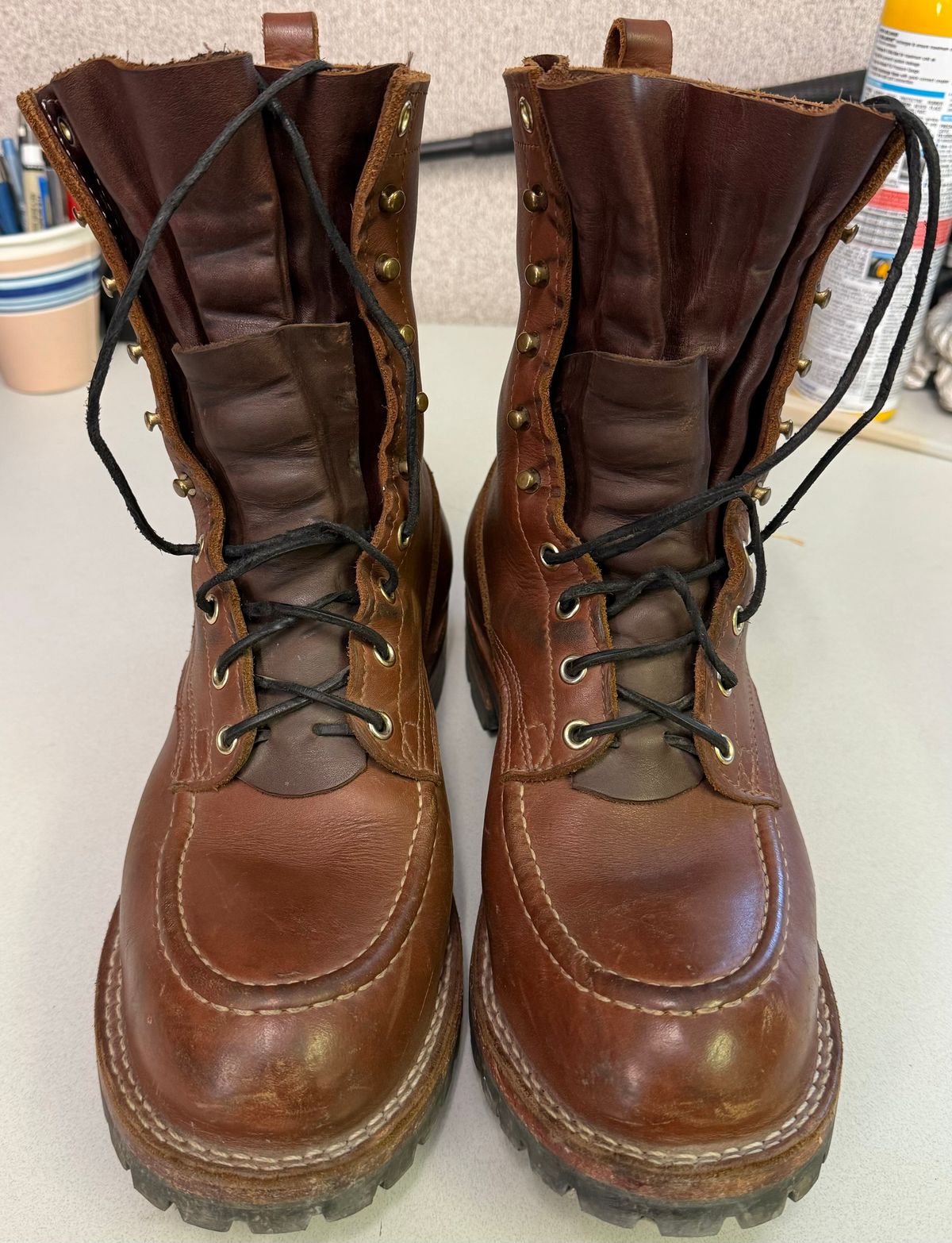 Photo by cjdigs on November 5, 2024 of the Nicks Builder Pro Moc Toe Steel Toe in Seidel 1964 Brown.