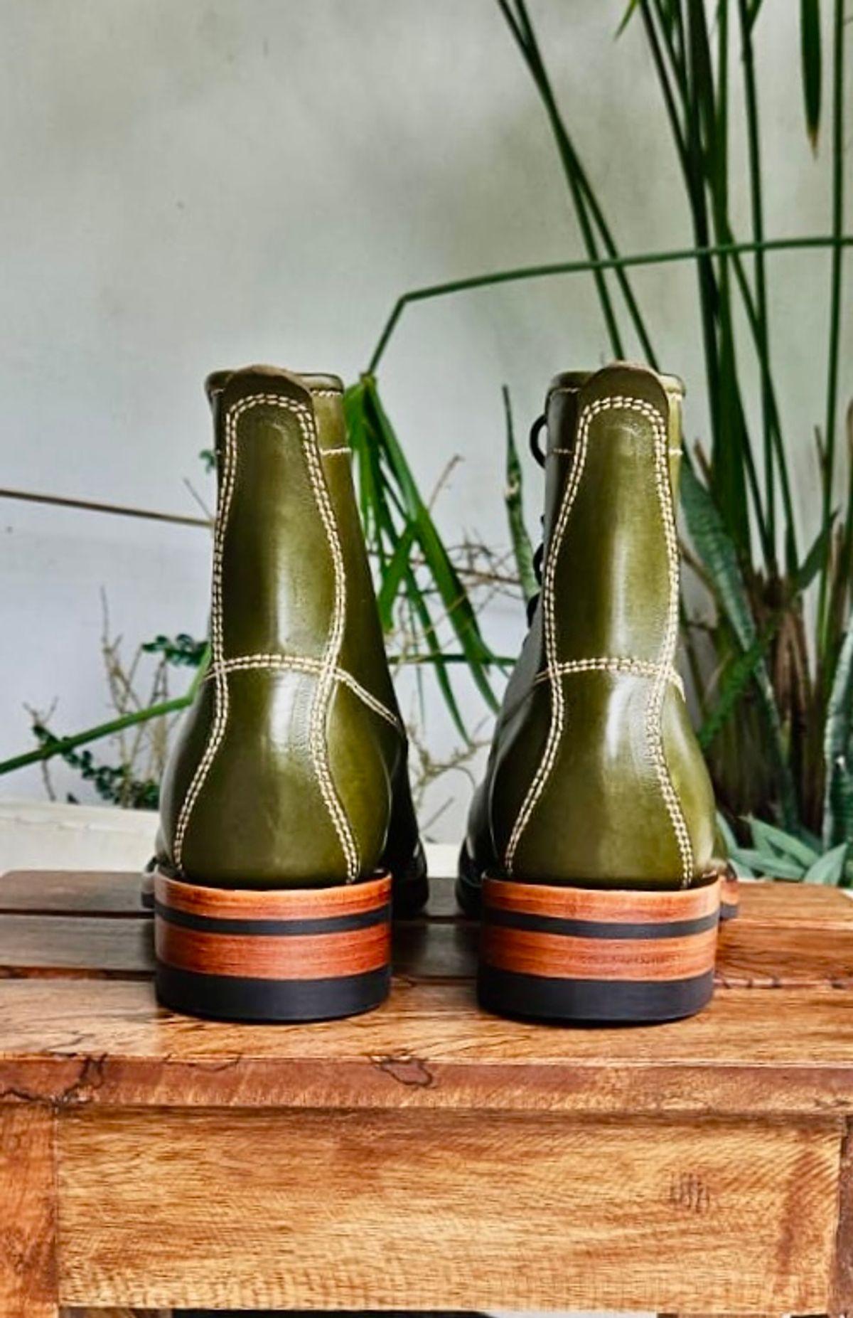 Photo by wjbarbon on October 3, 2025 of the Willie's Handmade Boots Pioneer Lace To Toe in Badalassi Carlo Oliva Minerva.