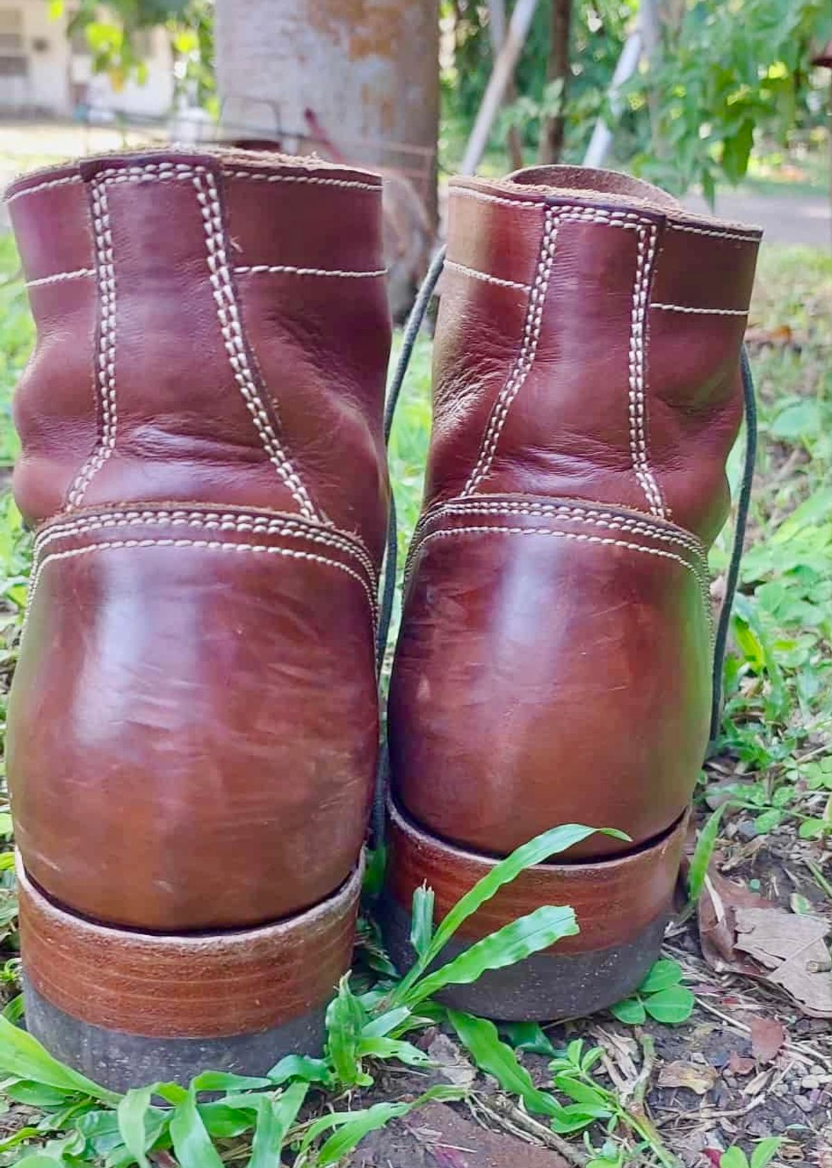Photo by patinachroniclesDVO on December 4, 2025 of the Willie's Handmade Boots Cap Toe Service Boot in Horween Brown Chromexcel.