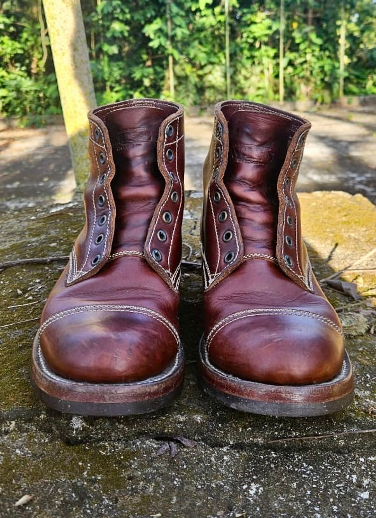Photo by patinachroniclesDVO on February 5, 2026 of the Willie's Handmade Boots Cap Toe Service Boot in Horween Brown Chromexcel.