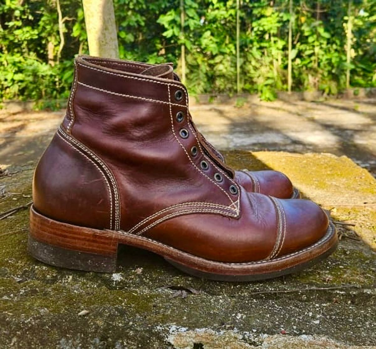 Photo by patinachroniclesDVO on February 5, 2026 of the Willie's Handmade Boots Cap Toe Service Boot in Horween Brown Chromexcel.