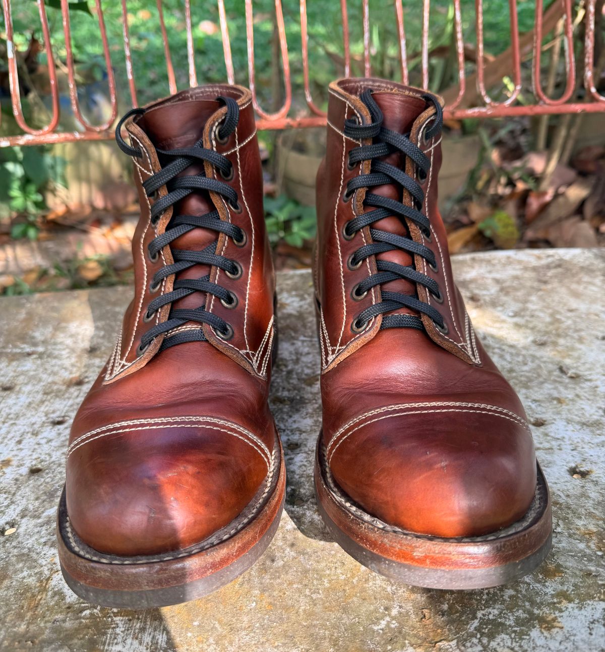 Photo by patinachroniclesDVO on March 6, 2026 of the Willie's Handmade Boots Cap Toe Service Boot in Horween Brown Chromexcel.