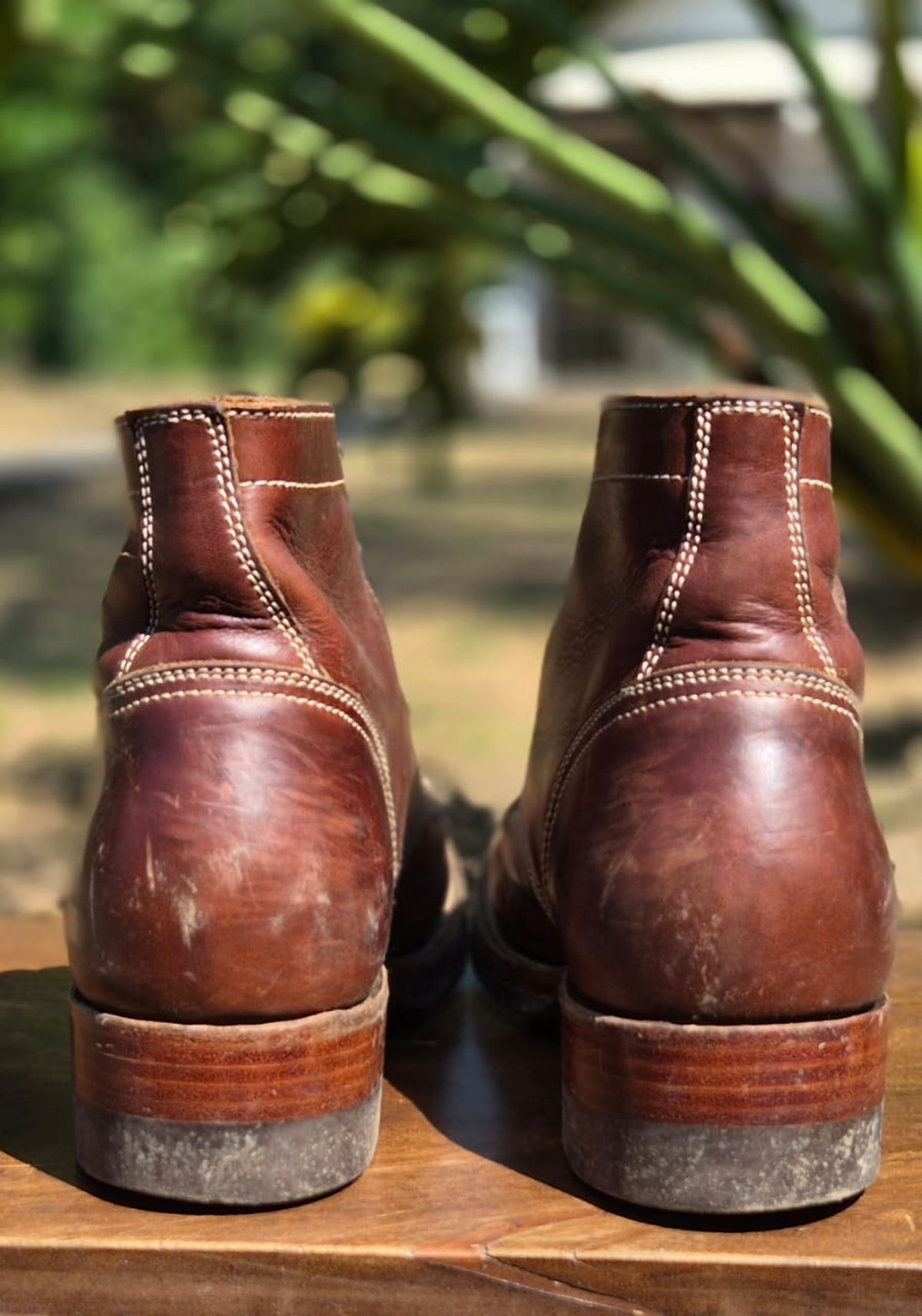 Photo by patinachroniclesDVO on April 5, 2026 of the Willie's Handmade Boots Cap Toe Service Boot in Horween Brown Chromexcel.