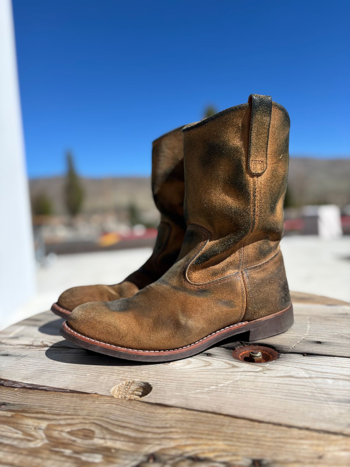 Photo by winters_8 on April 4, 2026 of the Red Wing Pecos in S.B. Foot Hawthorne Muleskinner.