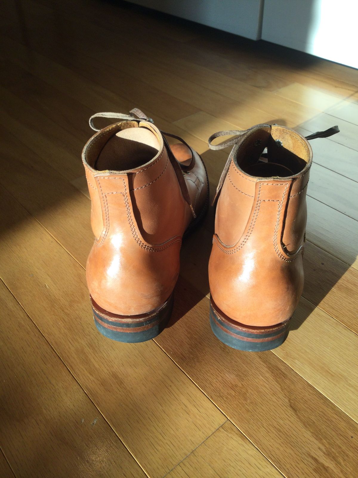 Photo by lastcsm on January 4, 2026 of the Oldspeed MFG Service Boot 6” in Horween Russet Horsehide Strips.