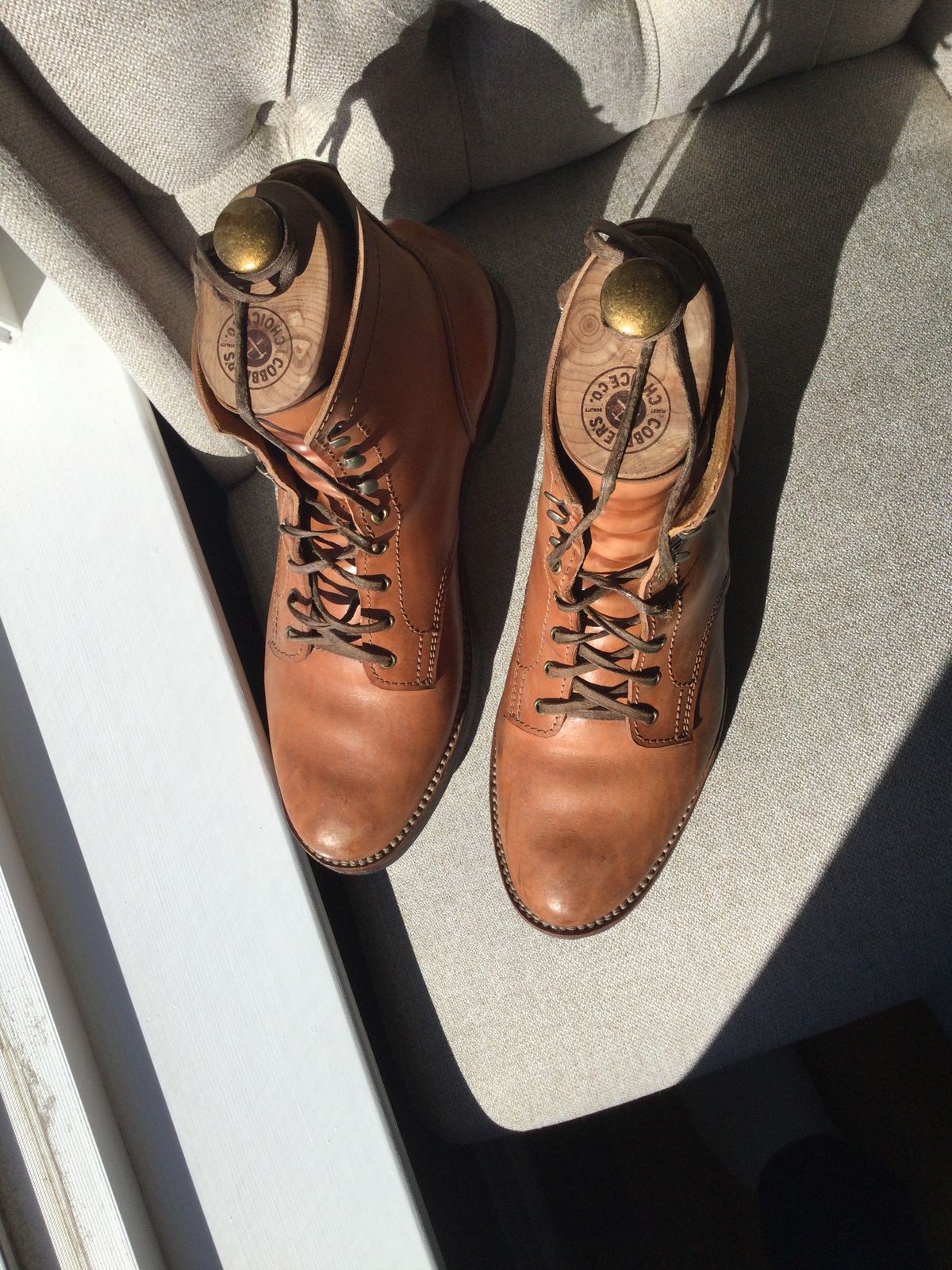 Photo by lastcsm on February 5, 2026 of the Oldspeed MFG Service Boot 6” in Horween Russet Horsehide Strips.