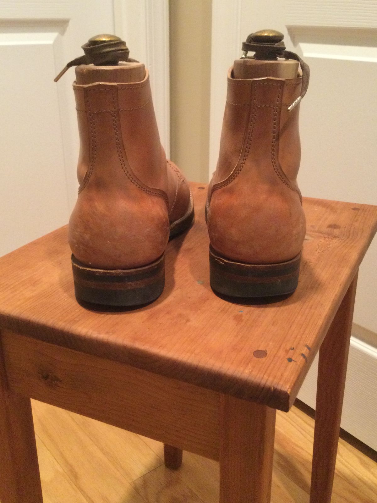 Photo by lastcsm on March 5, 2026 of the Oldspeed MFG Service Boot 6” in Horween Russet Horsehide Strips.