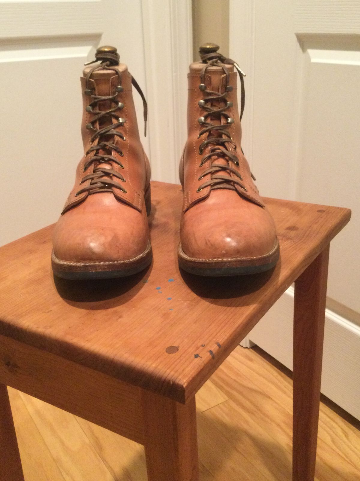 Photo by lastcsm on March 5, 2026 of the Oldspeed MFG Service Boot 6” in Horween Russet Horsehide Strips.