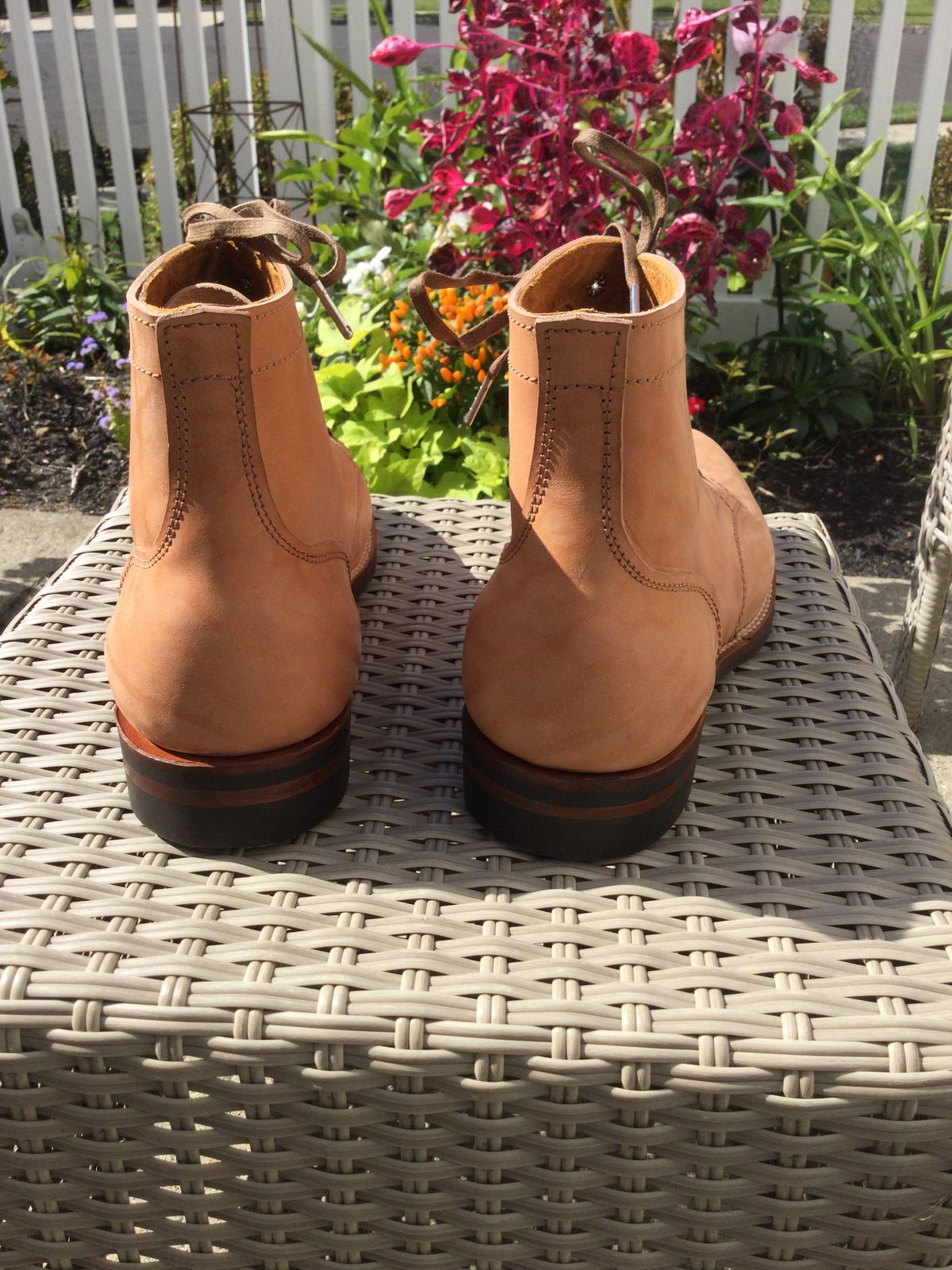 Photo by lastcsm on October 3, 2025 of the Oldspeed Service Boot 6” in Horween Russet Horsehide Strips.