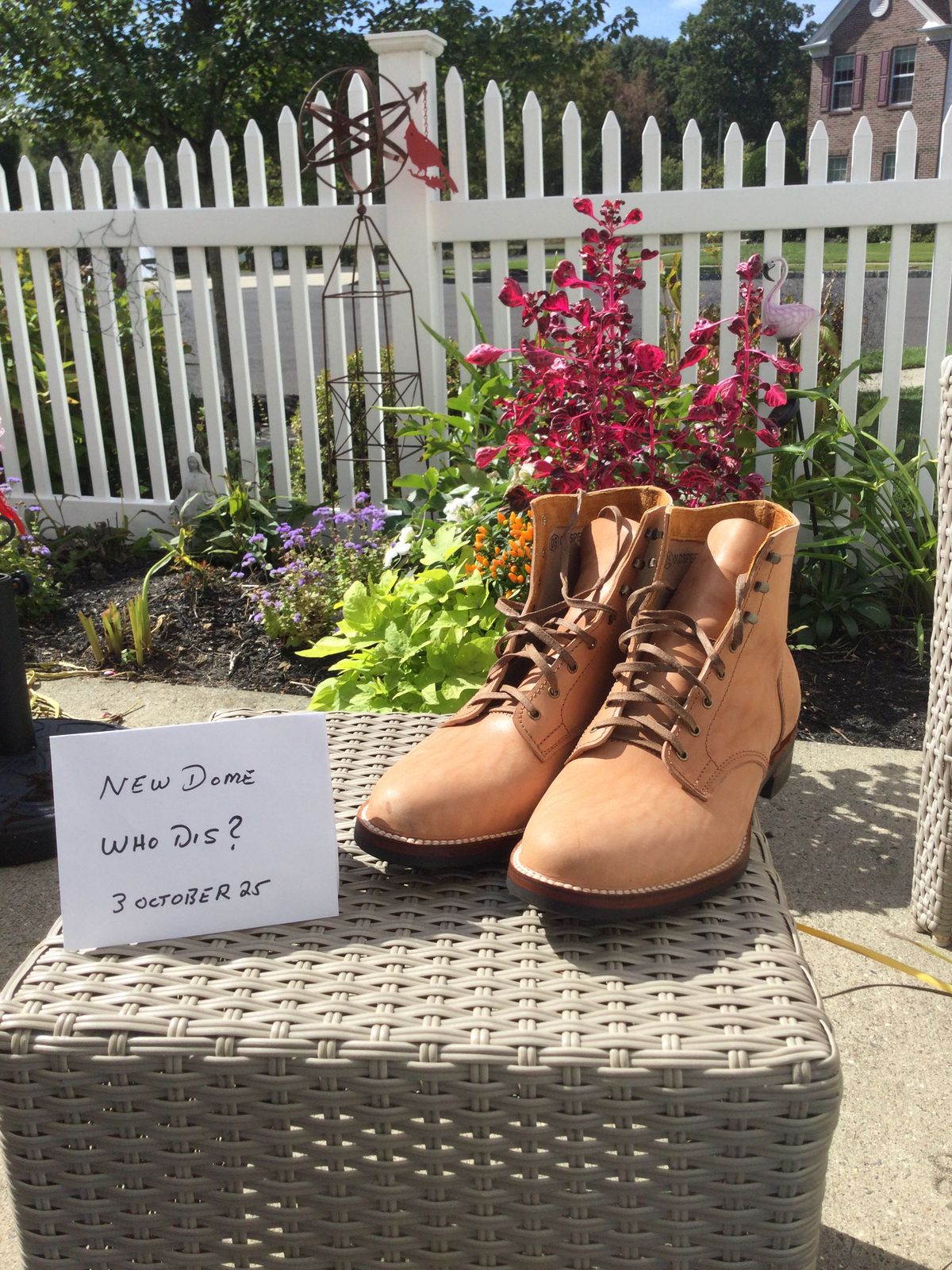 Photo by lastcsm on October 3, 2025 of the Oldspeed Service Boot 6” in Horween Russet Horsehide Strips.