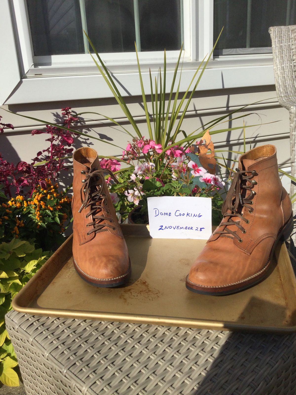 Photo by lastcsm on November 2, 2025 of the Oldspeed Service Boot 6” in Horween Russet Horsehide Strips.