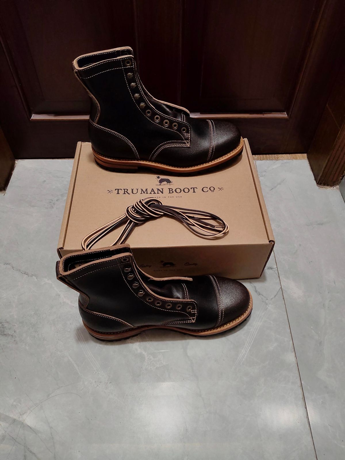 Photo by bootswith_adi on November 27, 2025 of the Truman Upland Boot in Horween Java Waxed Flesh.