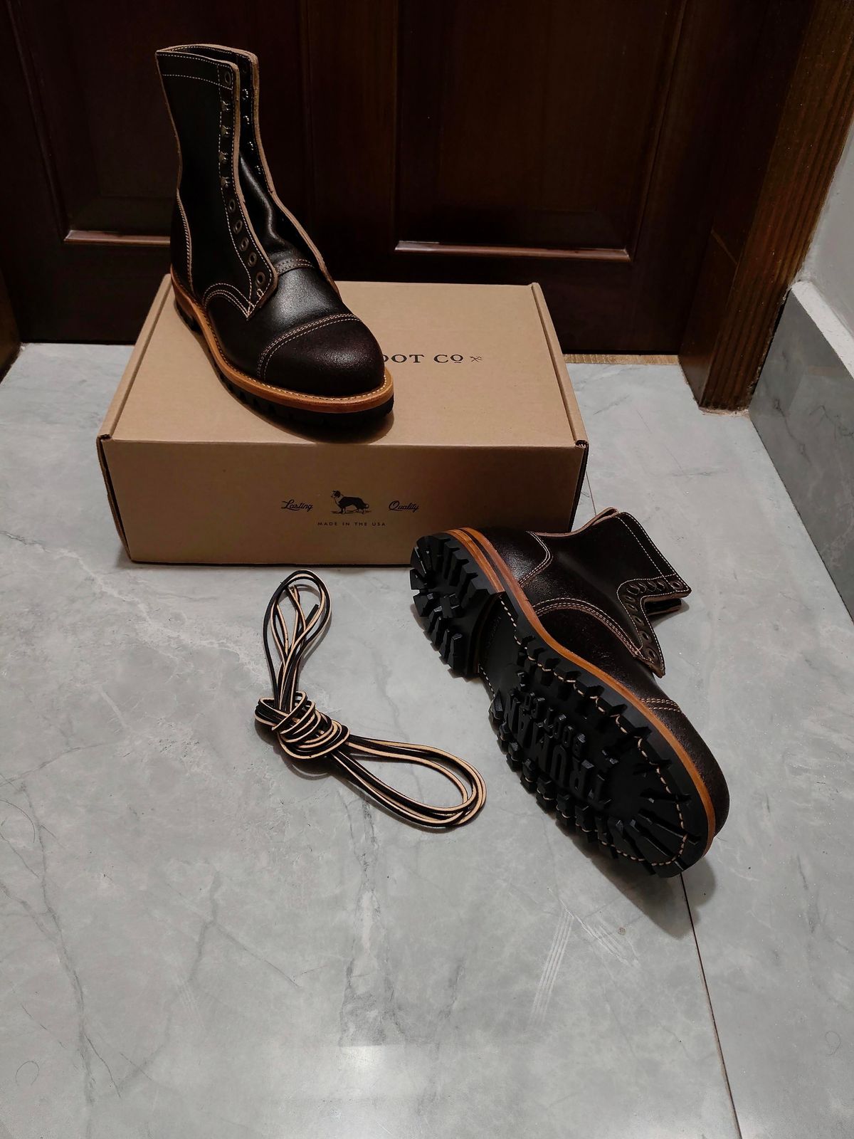 Photo by bootswith_adi on January 11, 2026 of the Truman Upland Boot in Horween Java Waxed Flesh.