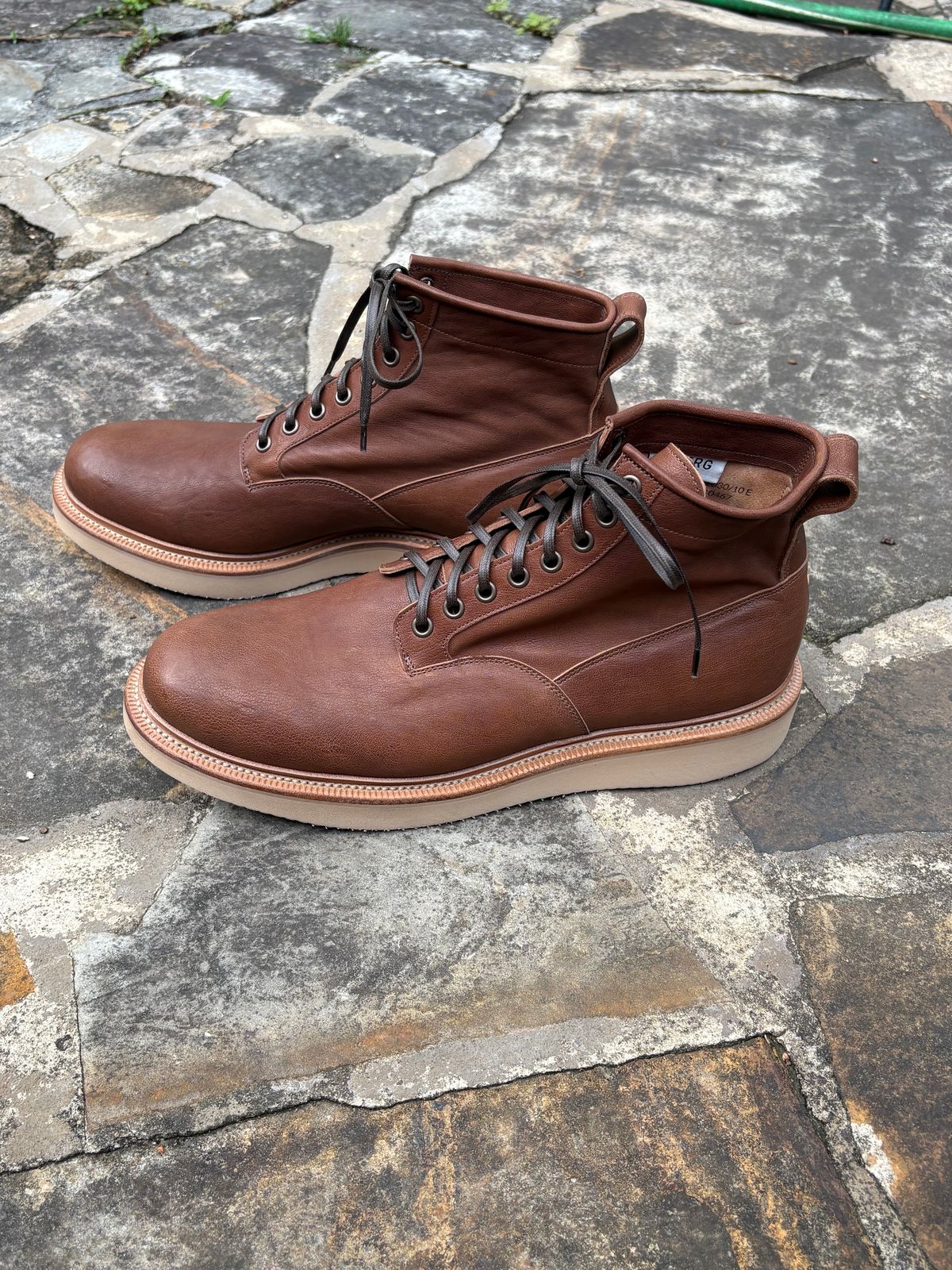 Photo by jimmyshoestrings on May 1, 2025 of the Viberg Scout Boot in Maryam Toscanello washed kangaroo.