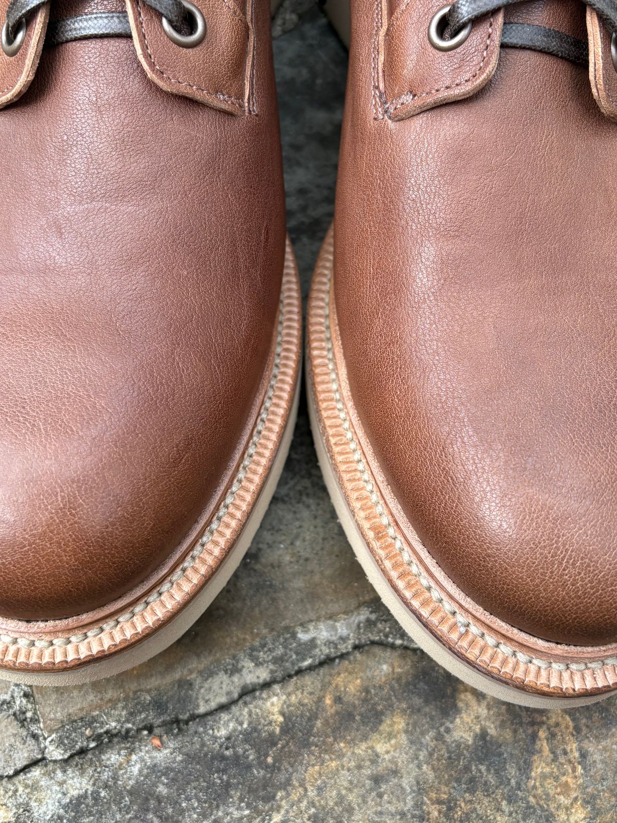 Photo by jimmyshoestrings on May 1, 2025 of the Viberg Scout Boot in Maryam Toscanello washed kangaroo.