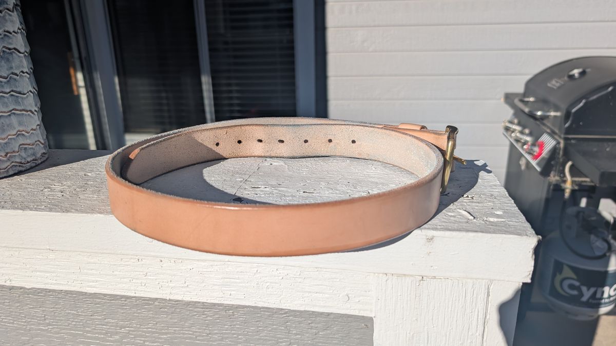 Photo by NoirSclera on November 2, 2025 of the Nicks Heavy Duty Work Belt in Wickett & Craig Natural Veg Tan.