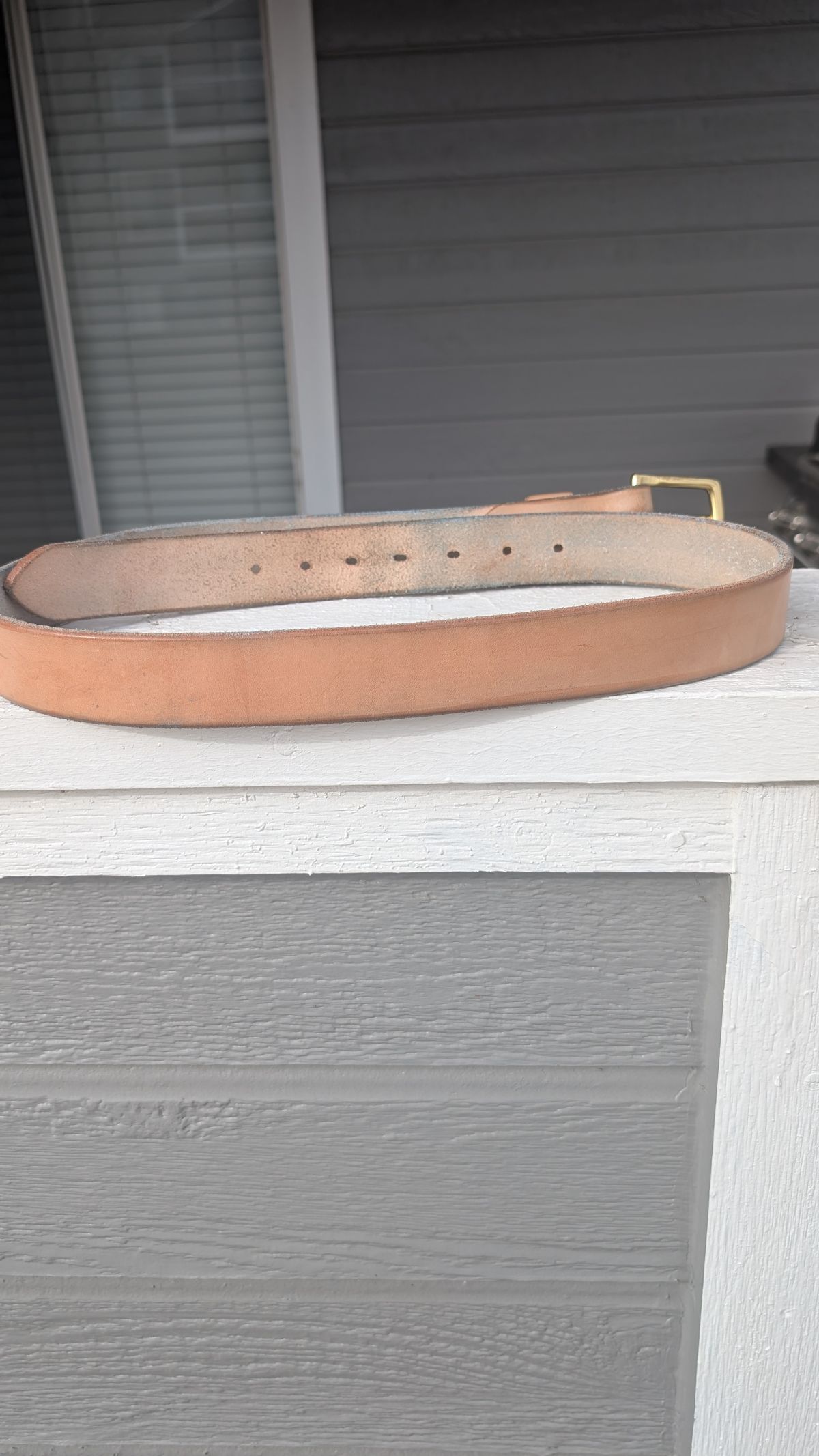 Photo by NoirSclera on February 3, 2026 of the Nicks Heavy Duty Work Belt in Wickett & Craig Natural Veg Tan.