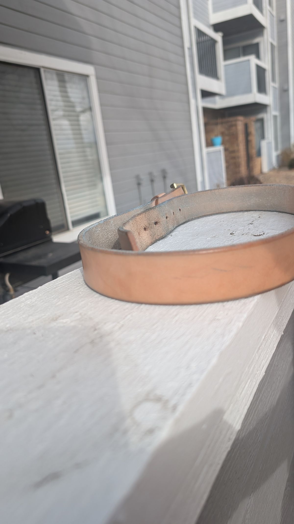 Photo by NoirSclera on February 3, 2026 of the Nicks Heavy Duty Work Belt in Wickett & Craig Natural Veg Tan.