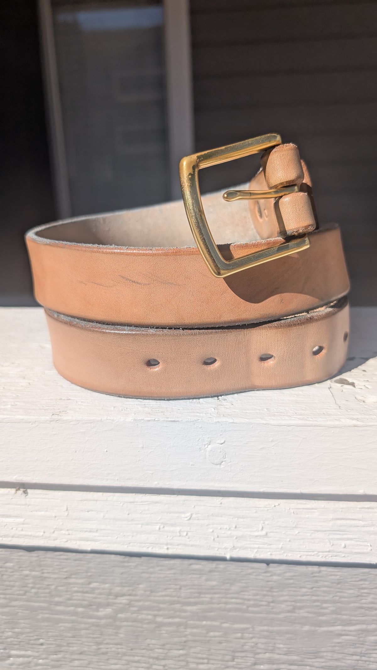 Photo by NoirSclera on March 4, 2026 of the Nicks Heavy Duty Work Belt in Wickett & Craig Natural Veg Tan.
