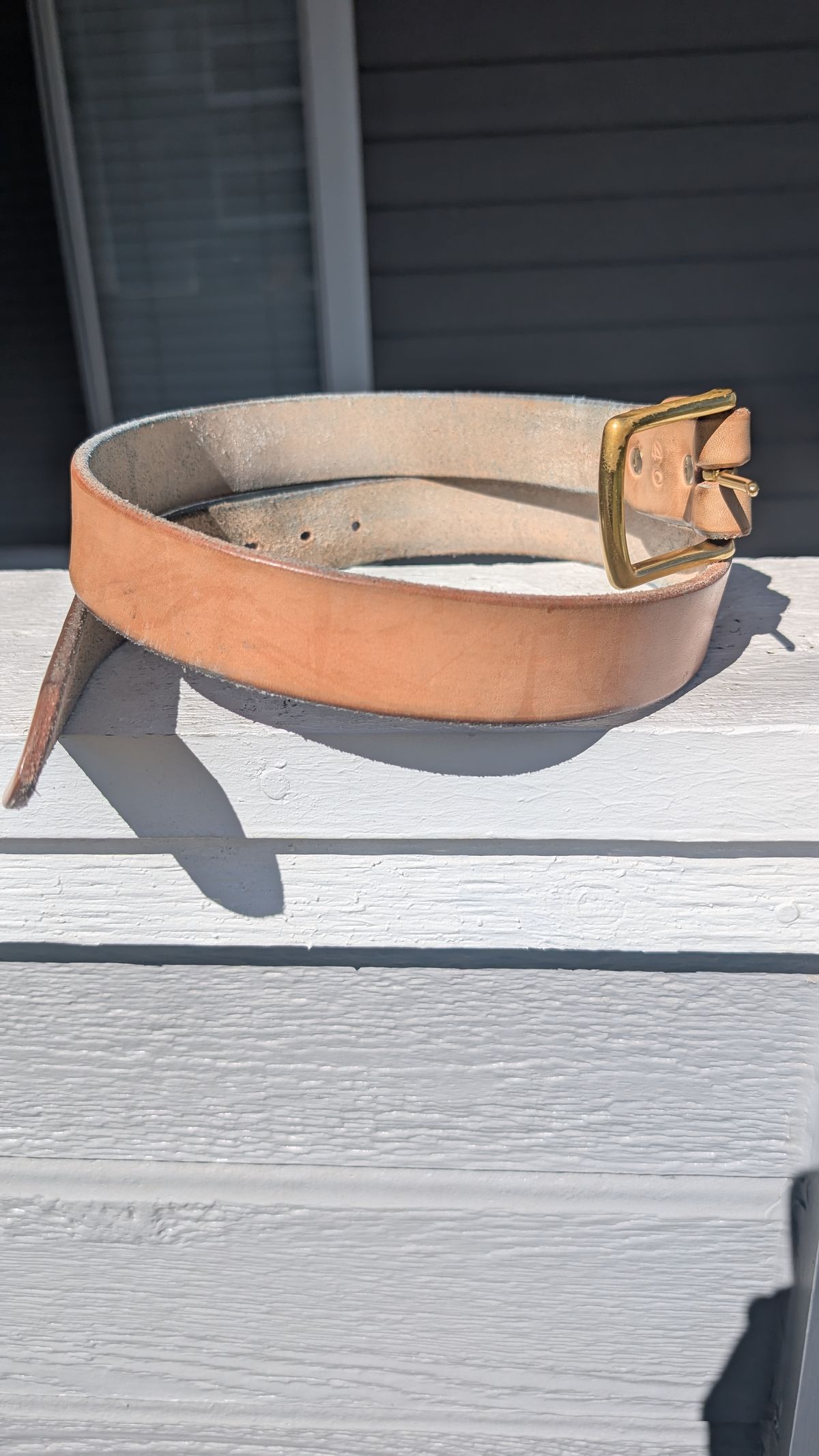 Photo by NoirSclera on April 2, 2026 of the Nicks Heavy Duty Work Belt in Wickett & Craig Natural Veg Tan.