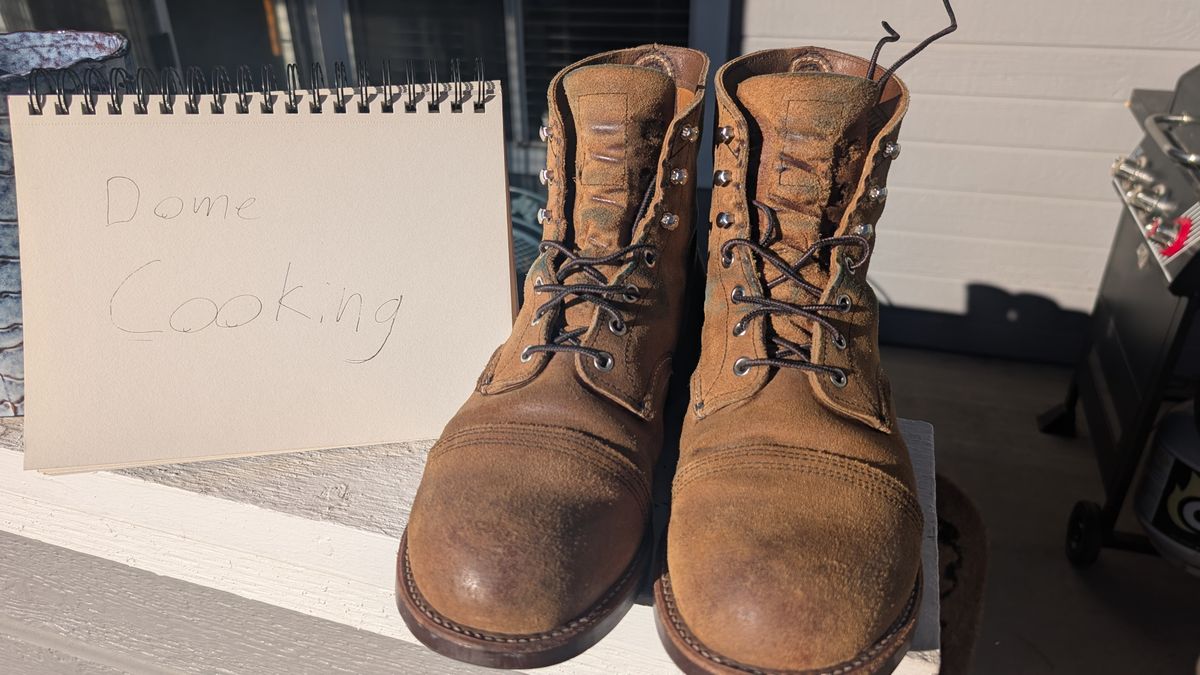 Photo by NoirSclera on November 2, 2025 of the Red Wing Iron Ranger in S.B. Foot Hawthorne Muleskinner.