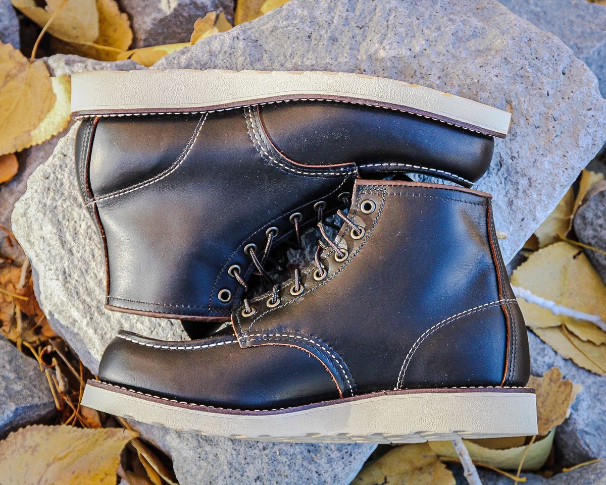 Photo by schersure on November 1, 2025 of the Red Wing 6-Inch Classic Moc in S.B. Foot Black Prairie.