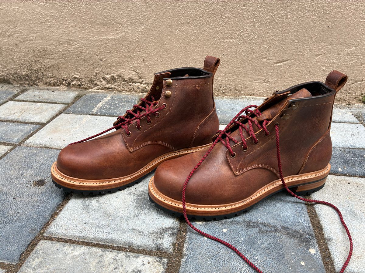 Photo by ArunP on November 4, 2025 of the Craft & Glory Task Boots in Full Grain Waxed Water Buffalo.