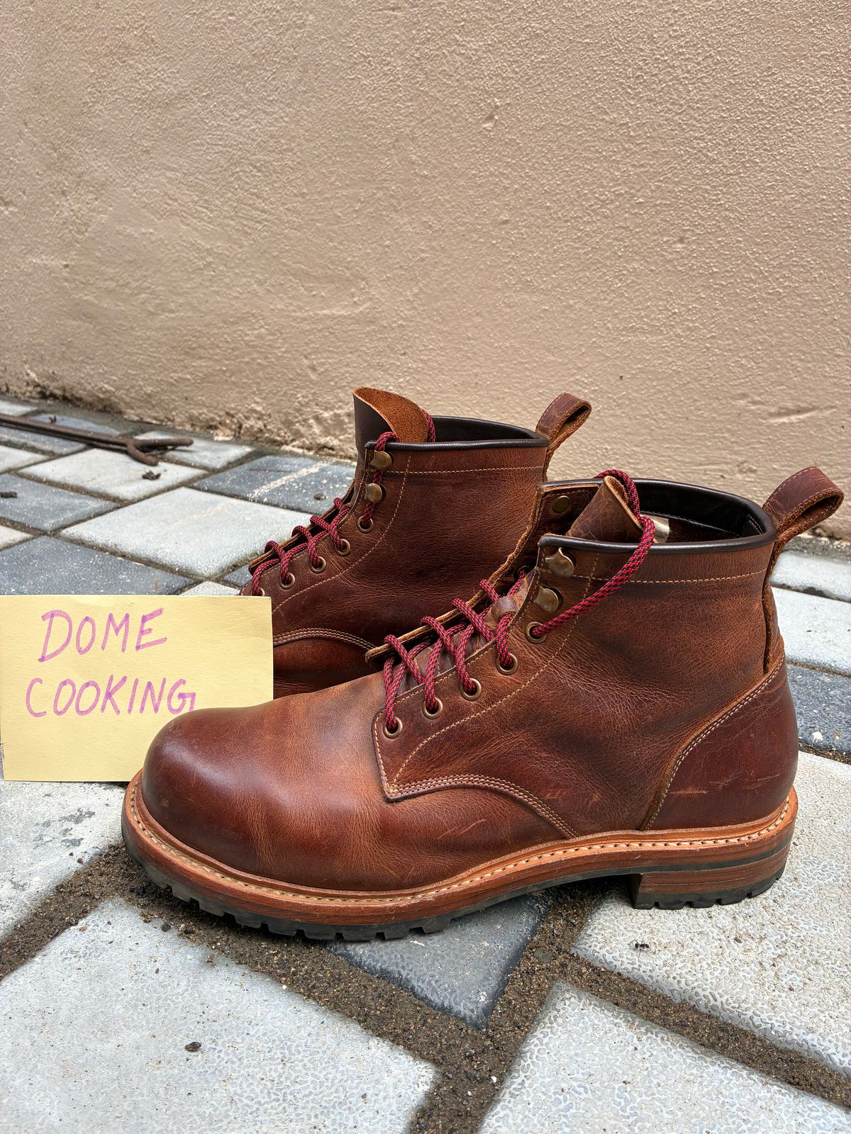 Photo by ArunP on December 5, 2025 of the Craft & Glory Task Boots in Full Grain Waxed Water Buffalo.