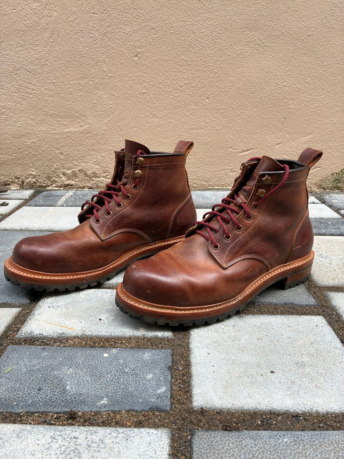 Photo by ArunP on December 5, 2025 of the Craft & Glory Task Boots in Full Grain Waxed Water Buffalo.