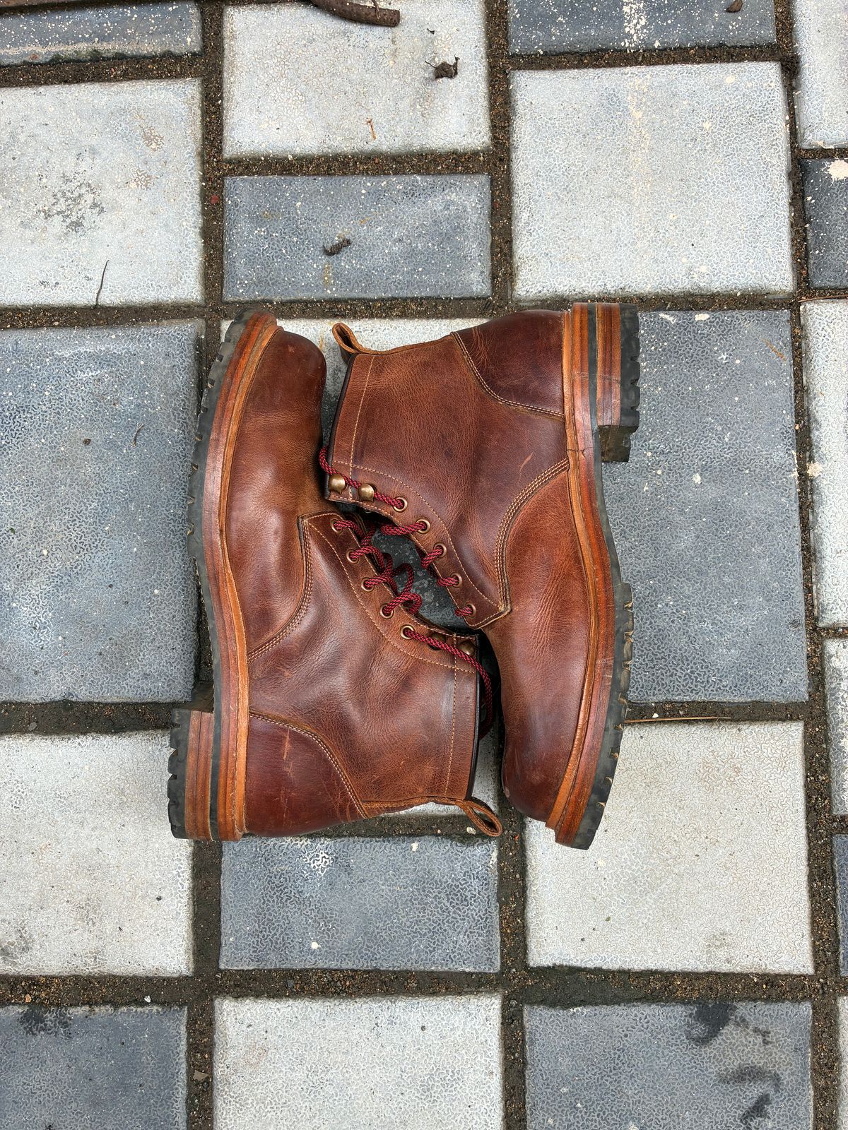 Photo by ArunP on December 5, 2025 of the Craft & Glory Task Boots in Full Grain Waxed Water Buffalo.