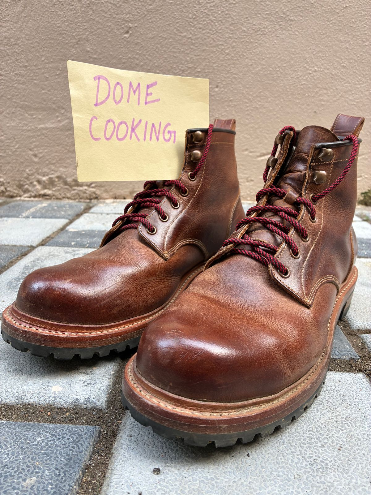 Photo by ArunP on January 3, 2026 of the Craft & Glory Task Boots in Full Grain Waxed Water Buffalo.