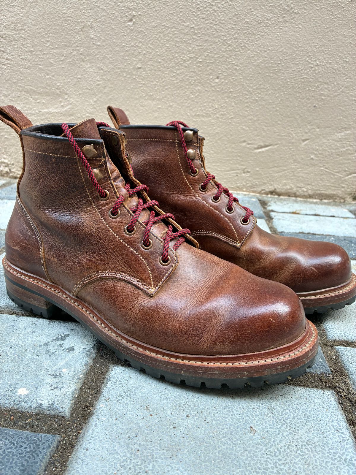 Photo by ArunP on January 3, 2026 of the Craft & Glory Task Boots in Full Grain Waxed Water Buffalo.