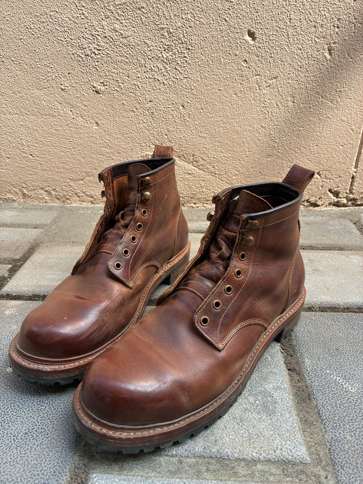 Photo by ArunP on February 1, 2026 of the Craft & Glory Task Boots in Full Grain Waxed Water Buffalo.