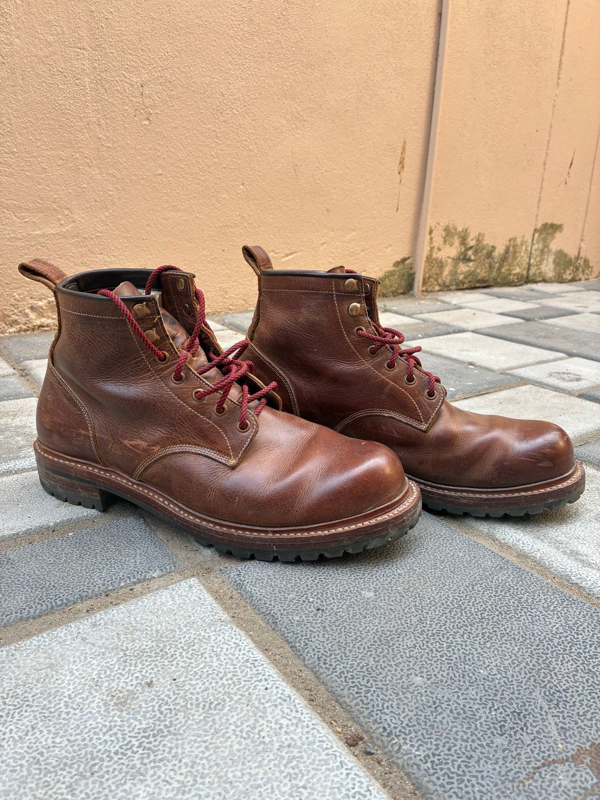 Photo by ArunP on March 5, 2026 of the Craft & Glory Task Boots in Full Grain Waxed Water Buffalo.