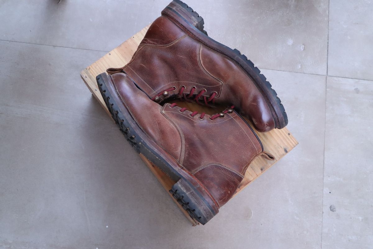 Photo by ArunP on April 2, 2026 of the Craft & Glory Task Boots in Full Grain Waxed Water Buffalo.