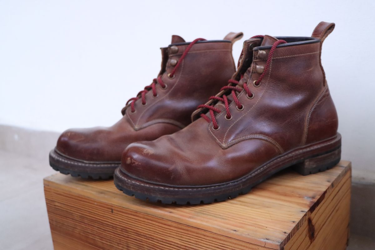 Photo by ArunP on April 2, 2026 of the Craft & Glory Task Boots in Full Grain Waxed Water Buffalo.