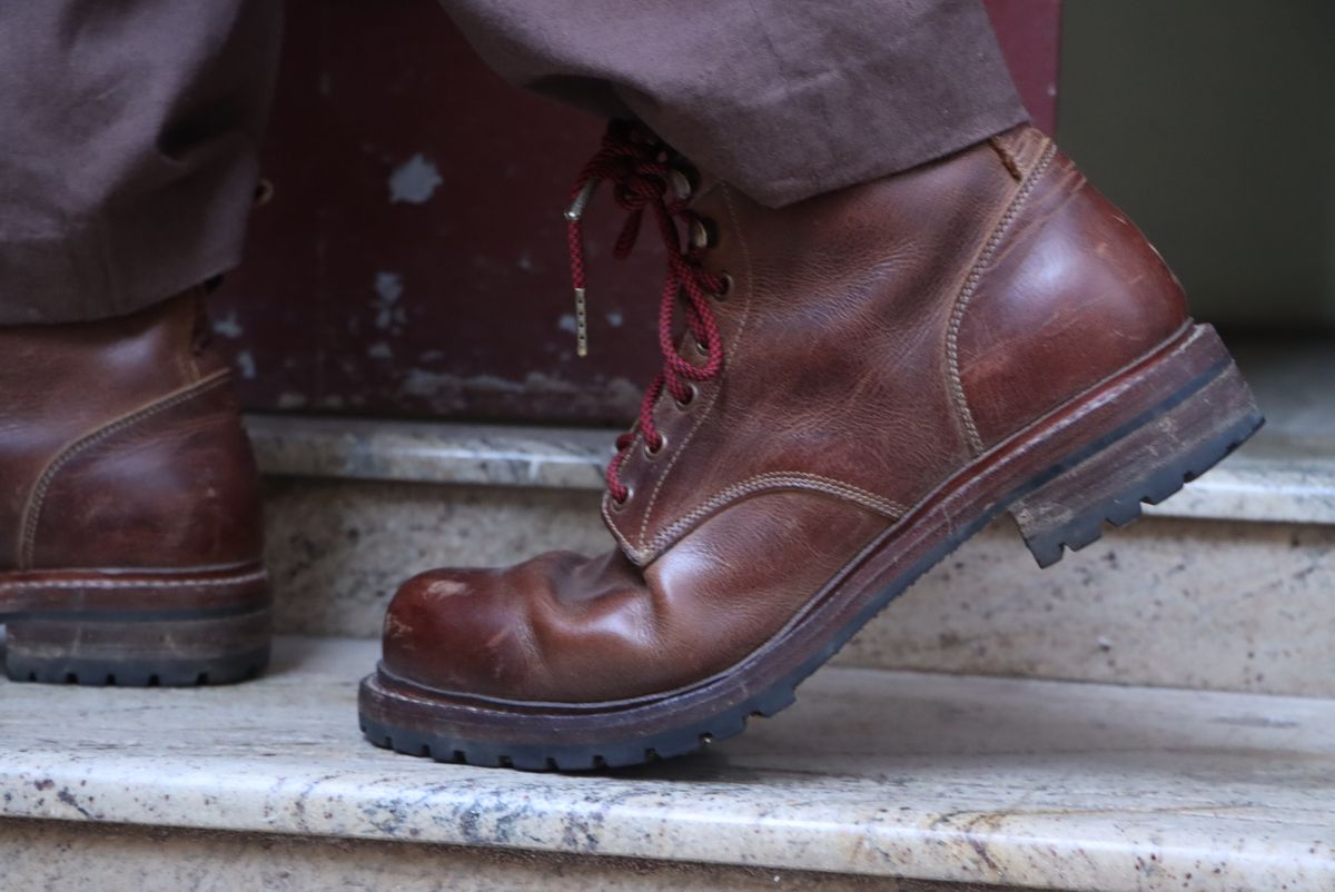 Photo by ArunP on April 2, 2026 of the Craft & Glory Task Boots in Full Grain Waxed Water Buffalo.