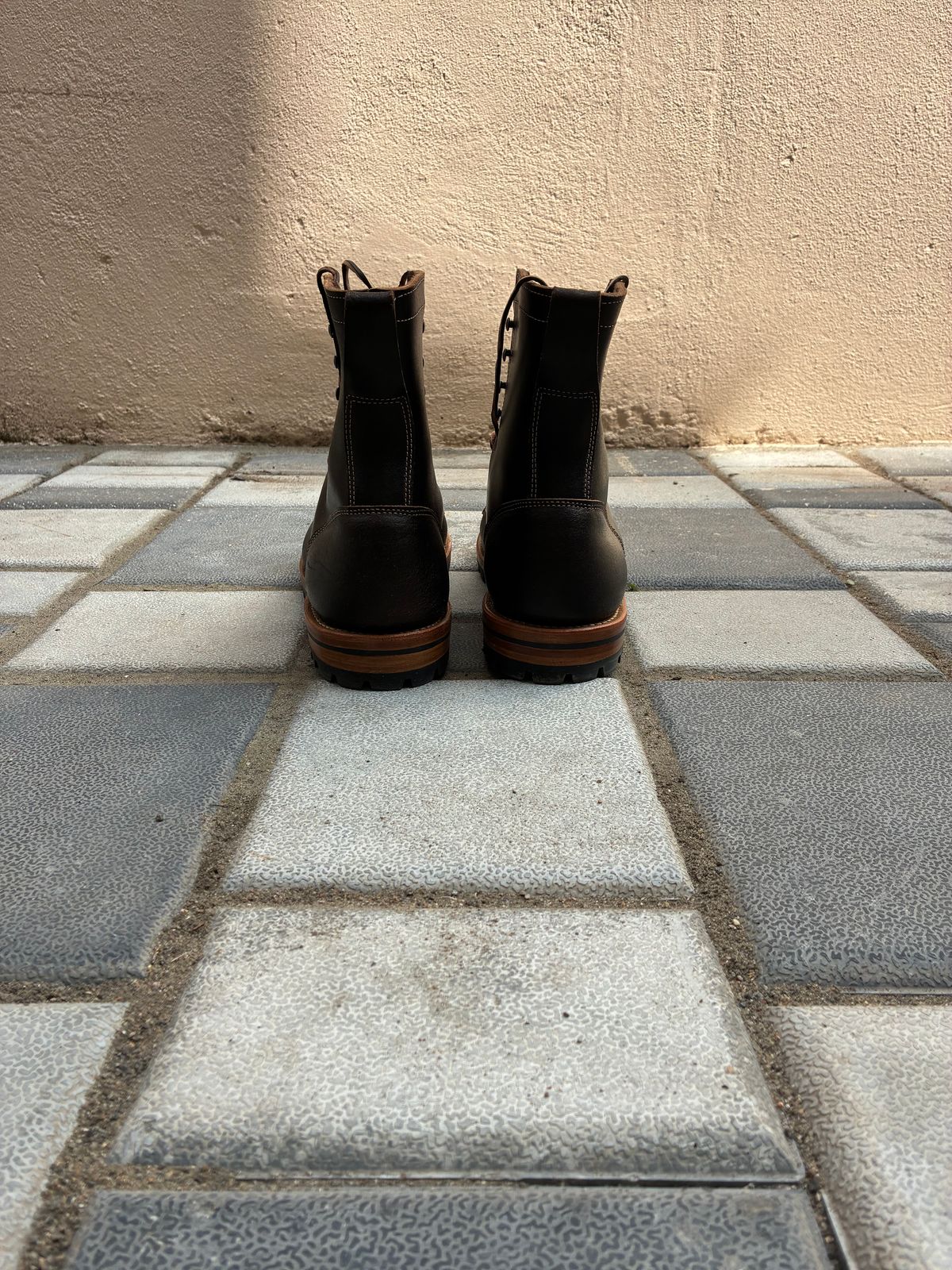 Photo by ArunP on February 1, 2026 of the Truman Cap Toe Boot in Horween Java Waxed Flesh.