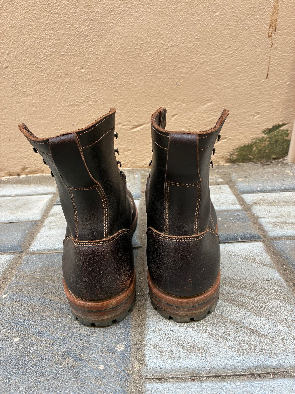 Photo by ArunP on April 19, 2026 of the Truman Cap Toe Boot in Horween Java Waxed Flesh.