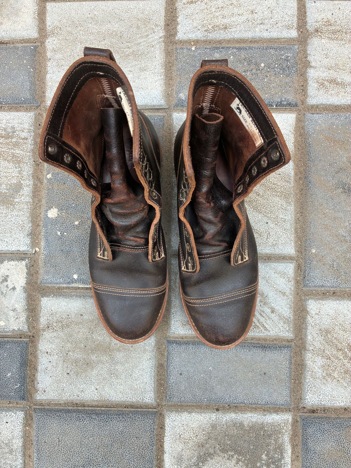 Photo by ArunP on April 19, 2026 of the Truman Cap Toe Boot in Horween Java Waxed Flesh.